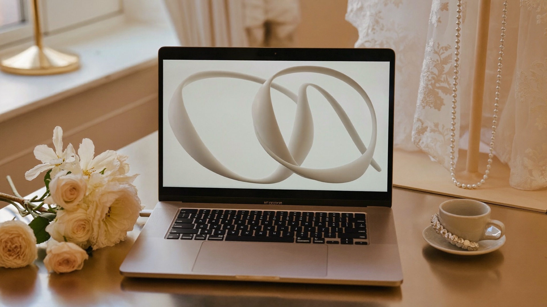 Bridal boutique website inquiry concept on a laptop